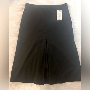 NWT Zara Dark Grey Wool Midi Skirt w/ Front Pleat
